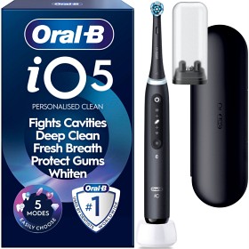 Oral-B iO5 Eltannbørste Svart, 1 tannbørstehode, reiseetui-image