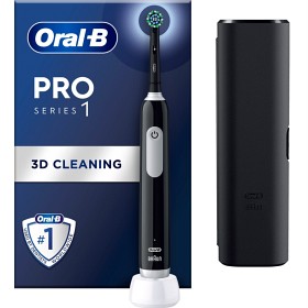 Oral-B Pro 1 elektrisk tannbørste Svart reiseetui-image