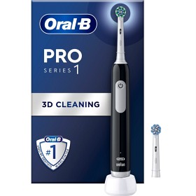 Oral-B Pro Series 1 Svart elektrisk tannbørste, 2 tannbørstehoder-image