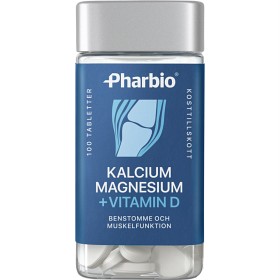 Pharbio Kalsium, Magnesium + D-vitamin 100 tabletter-image