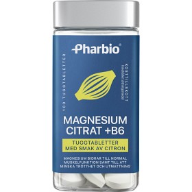Pharbio Magnesiumsitrat+B6, 100 tyggetabletter-image