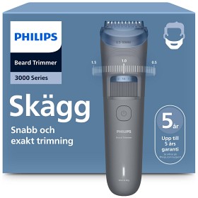 Philips Beard Trimmer 3000 Series skjeggtrimmer, trådløs