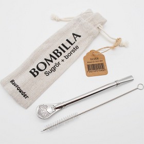 Rawpowder Yerba Straw/Bombilla Silver sugerør