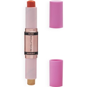 Revolution Blush & Highlight Stick Coral Dew