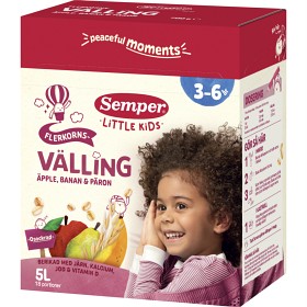 Semper Flerkornsvelling eple, banan & pære 3-6 år, 5 L