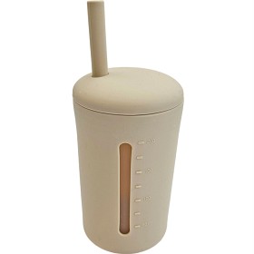 Summerville Kopp med sugerør silikon 200 ml Sandshell