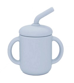 Summerville Kopp med sugerør silikon, Cloud blue