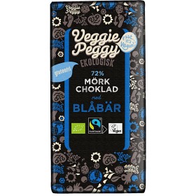 Veggie Peggy Mørk Sjokolade Blåbær 85 g