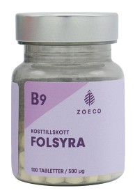 Zoeco Folsyre 500 µg 100 tabletter
