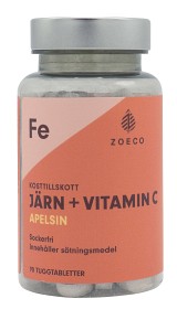 Zoeco Jern + Vitamin C 90 tyggetabletter