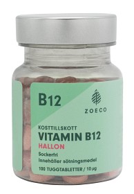 Zoeco Vitamin B12 Bringebær 100 tyggetabletter
