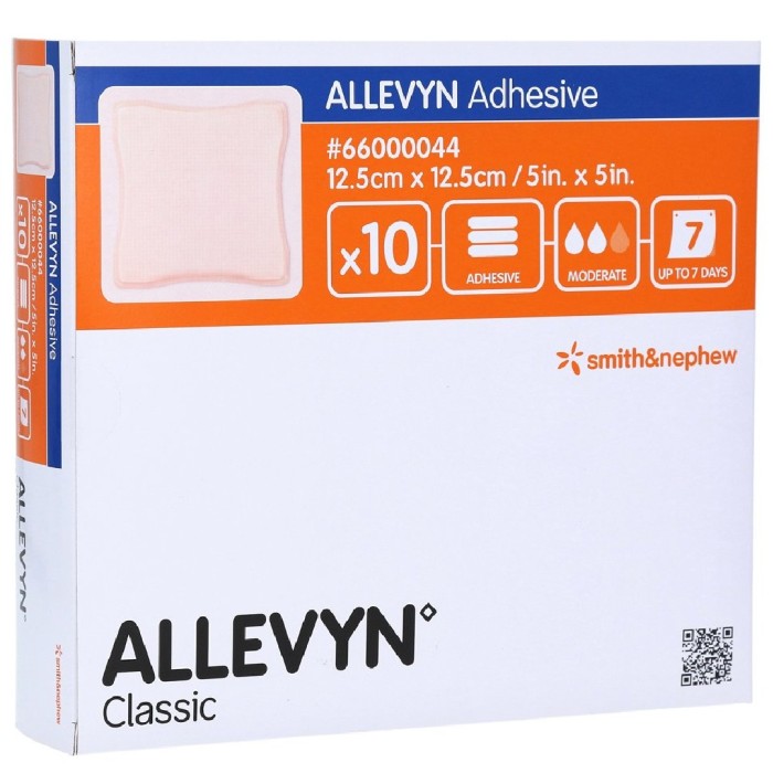 Allevyn Adhesive selvheftende skumbandasje 12,5 x 12,5 cm 10 st