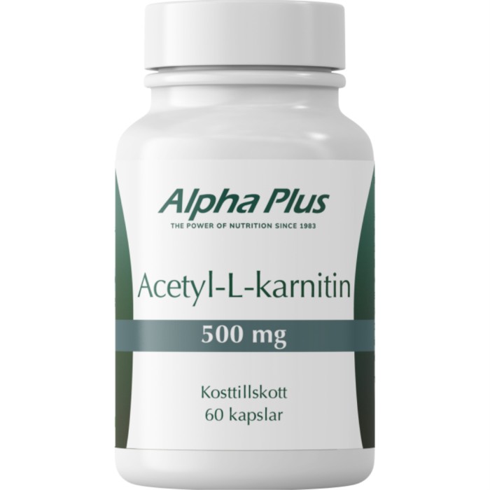 Alpha Plus Acetyl-L-karnitin 500 mg 60 kapsler