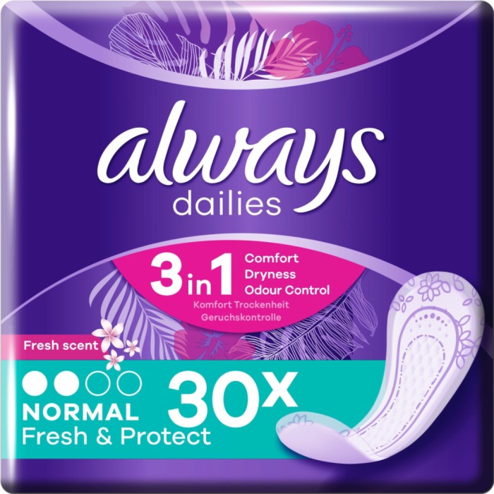 Always Dailies Normal Fresh & Protect 30 st truseinnlegg med frisk duft