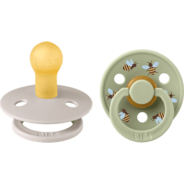 BIBS Pacifier Studio Colour 2-pack Bumblebee Latex Size 1 Mushroom Mix
