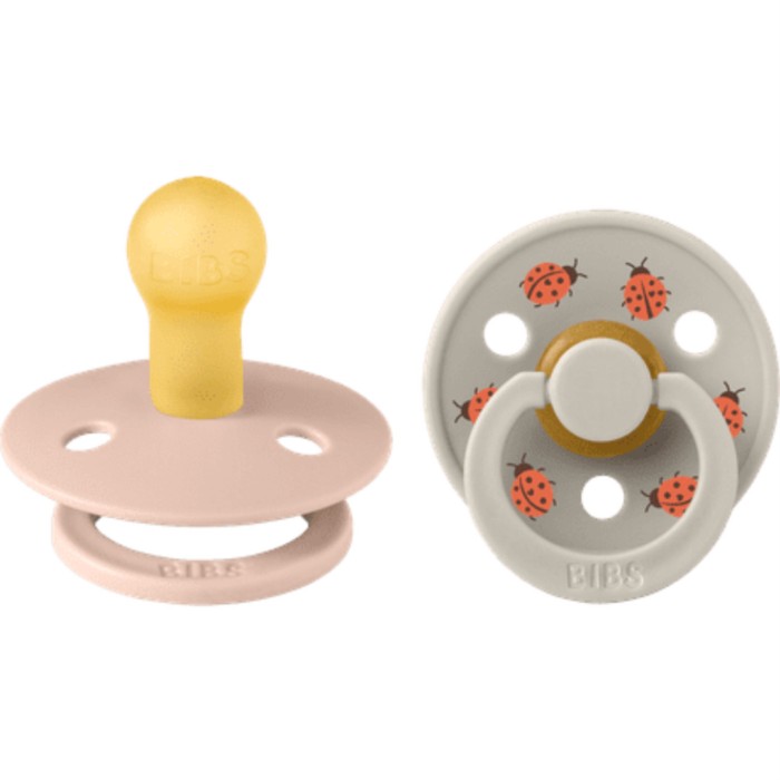 BIBS Pacifier Studio Colour 2-pack Ladybug Latex Size 1 Blush Mix