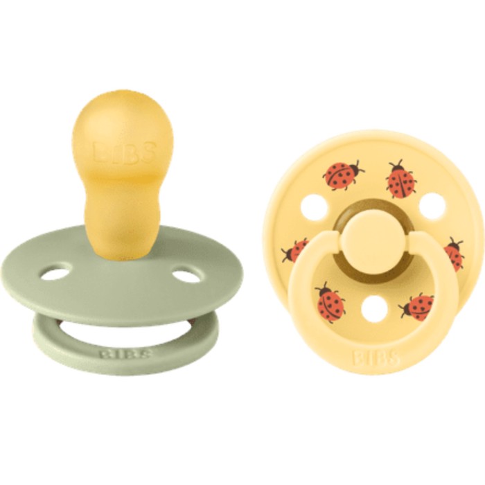 BIBS Pacifier Studio Colour 2-pack Ladybug Latex Size 3 Sage Mix