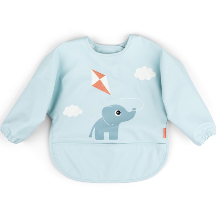Done by Deer Sleeved Pocket Bib Playground, Blue