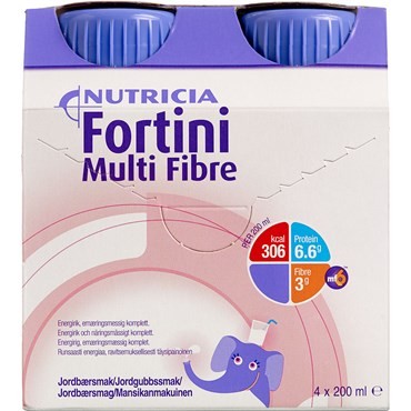 Fortini Multi Fibre Jordbær 4 x 200 ml