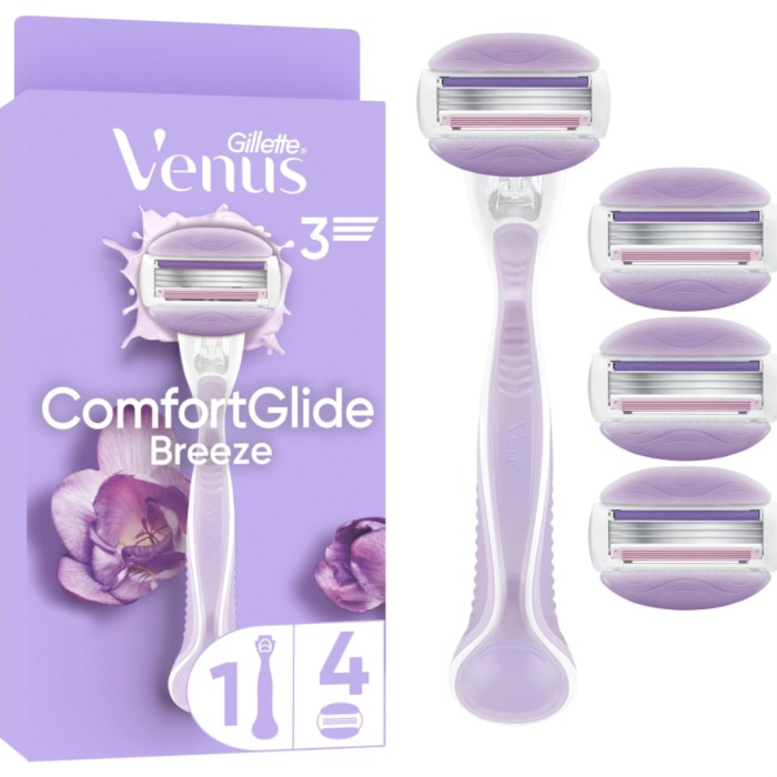 Gillette Venus ComfortGlide Breeze barberhøvel, 4 stk barberblader
