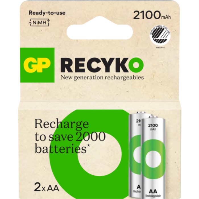 GP ReCyko AA 2100mAh oppladbare 4-pack