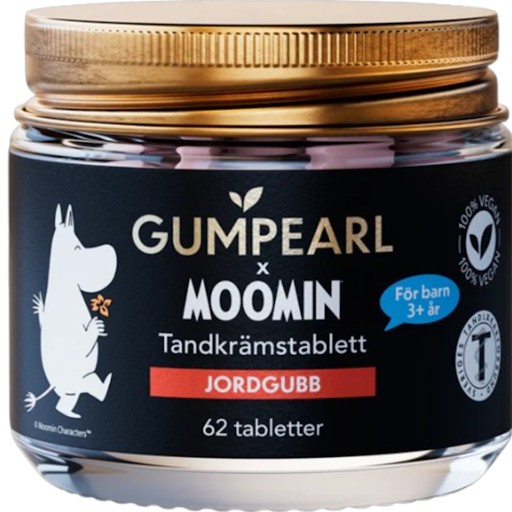 Gumpearl x Moomin Tannkremtablett Barn Jordbær (3+ år) 62 stk