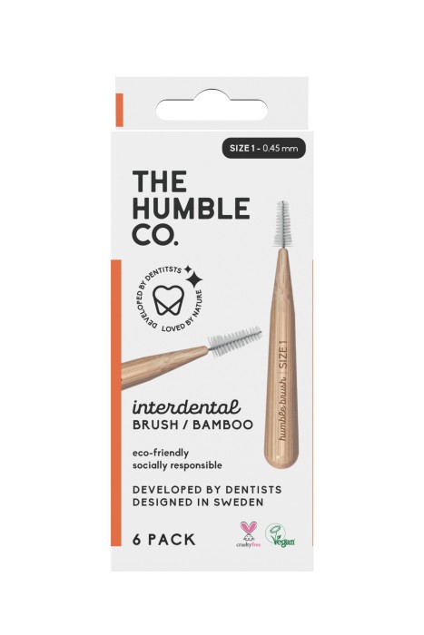 Humble Mellomromsbørster str 1 i Bambu 6-pack