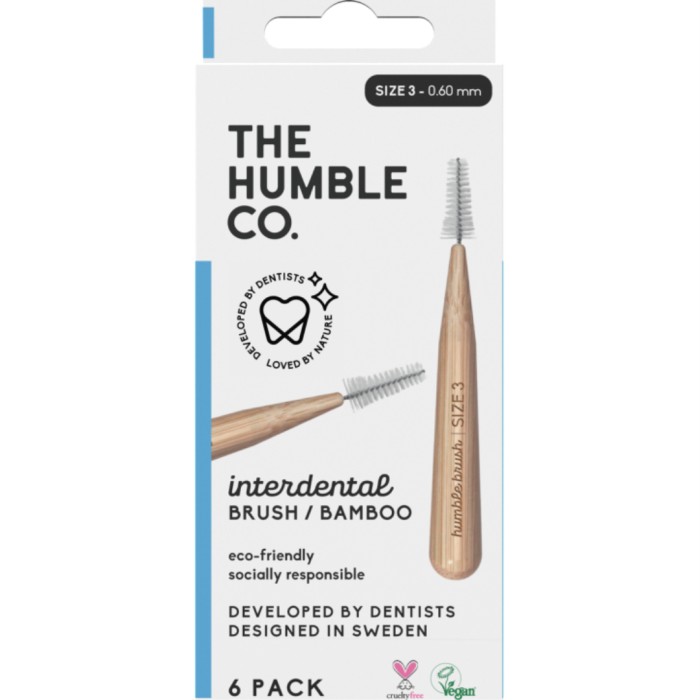 Humble Mellomromsbørster Str 3 i Bambu 6-pack