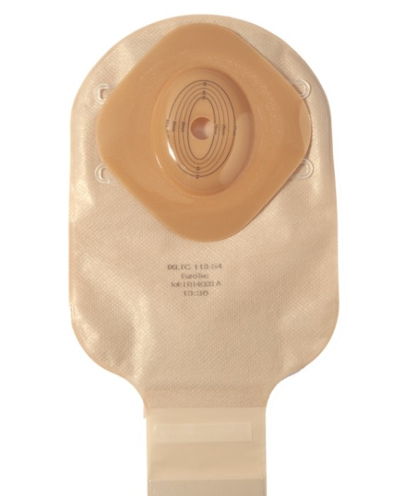 Ileomate Soft Convex en-dels tømmbar pose, vertikal åpning, stor, oppklippbar 13-37x54, 10 stk