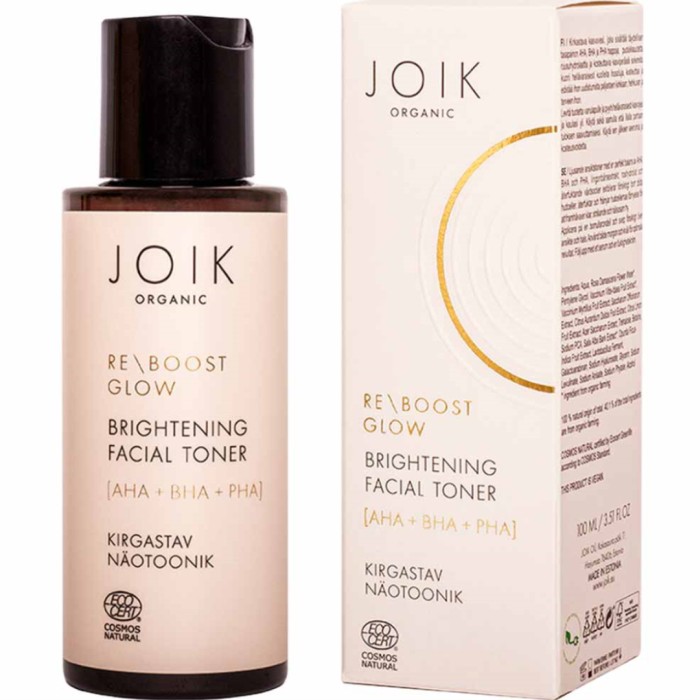 JOIK Organic Re-Boost Glow AHA+BHA+PHA Brightening Facial Toner 100 ml