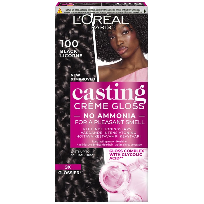 L'Oréal Paris Casting Crème Gloss Semi-permanent hårfarge for alle hårtyper 100 Black Licorice