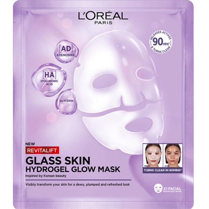 L'Oréal Paris Revitalift Filler Glass Skin Hydrogel Glow Mask 1 stk