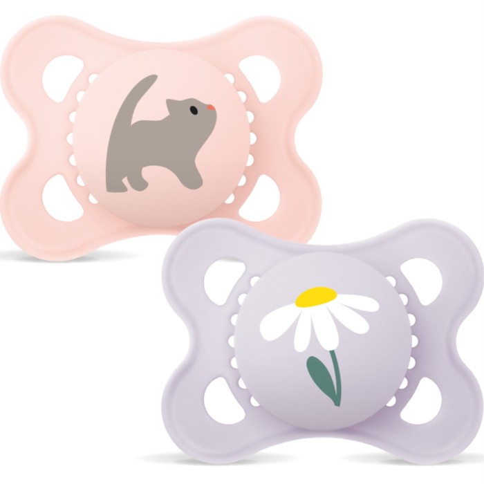 MAM Original 0-6 m Natural Rubber Pink 2-pack