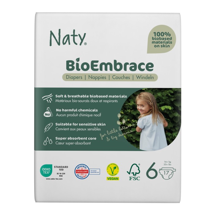 Naty Bleier BioEmbrace størrelse 6, 17 st