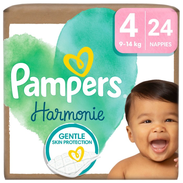 Pampers Harmonie Bleier størrelse 4 (9kg-14kg) 24 bleier