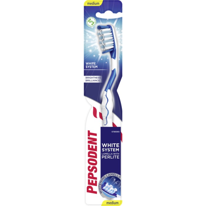 Pepsodent White System tannbørste Medium