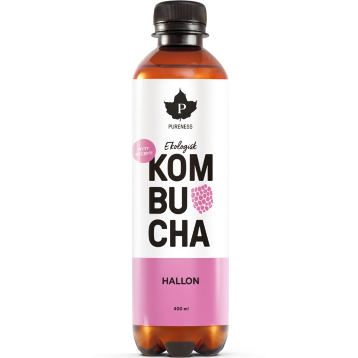 Pureness Kombucha Bringebær økologisk 400 ml