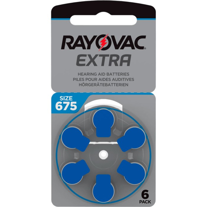 Rayovac EXTRA 675 BLÅ 6 stk