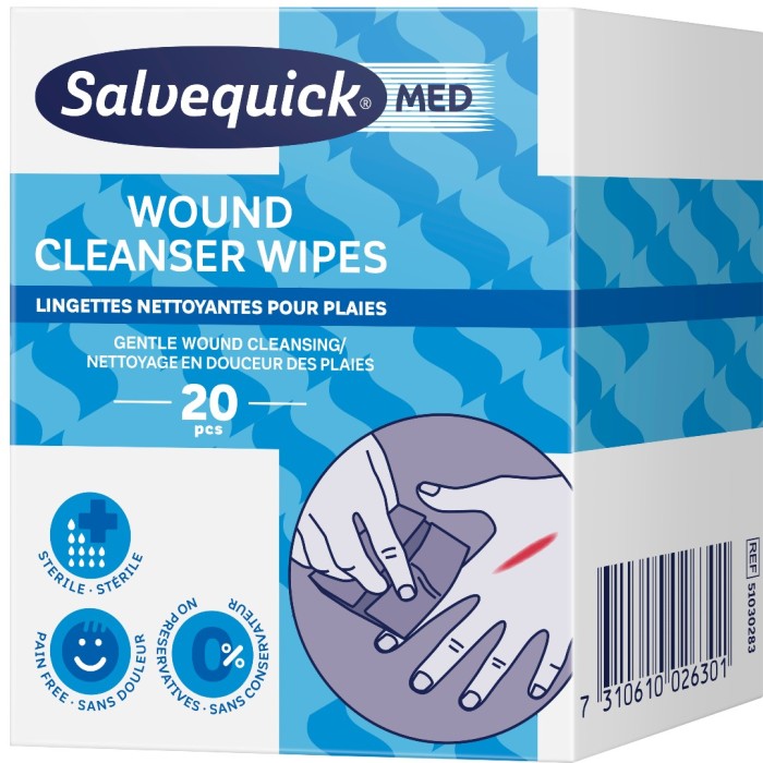 SalvequickMED Wound Cleanser Wipes 20 st