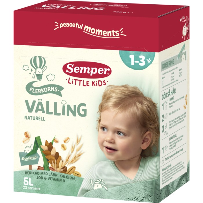 Semper Flerkornsvelling Naturell 1-3 år 5 L