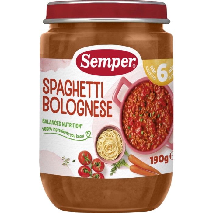 Semper Spagetti & Kjøttsaus 6M 190 g