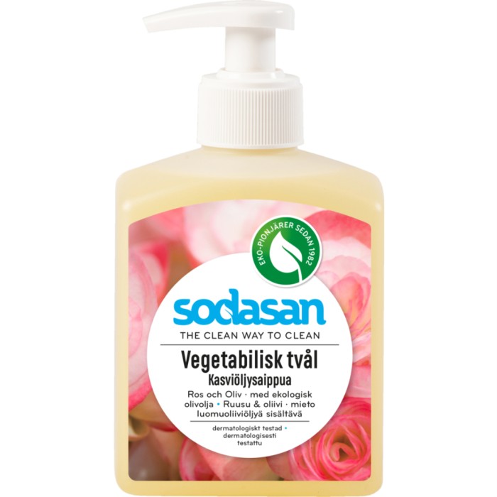 Sodasan Vegetabilsk såpe Rose & Oliven 300 ml