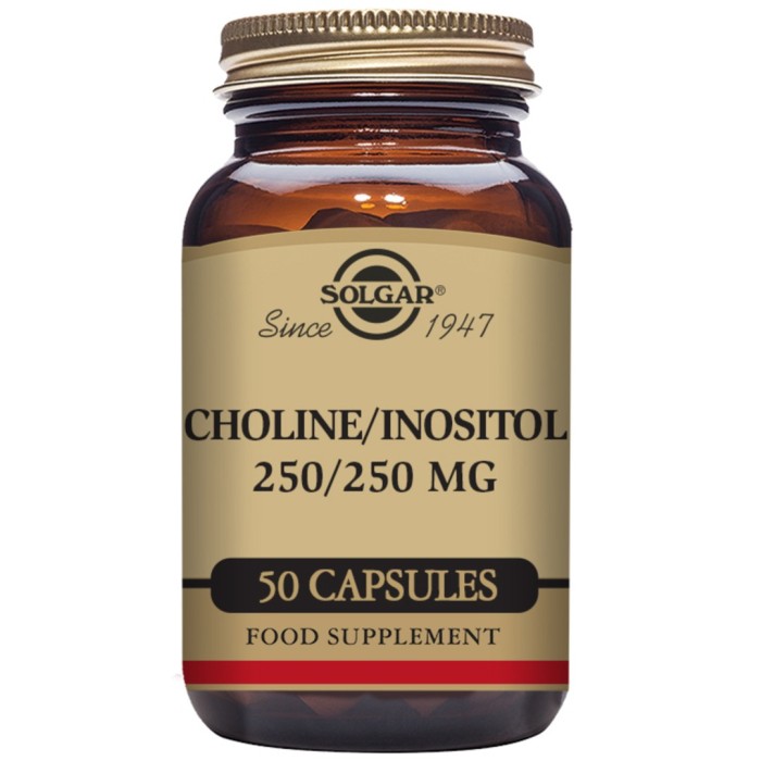 Solgar Choline/Inositol 250/250 mg 50 kapsler