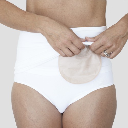 Stomifix hvit fikseringsbelte M/L 3 stk