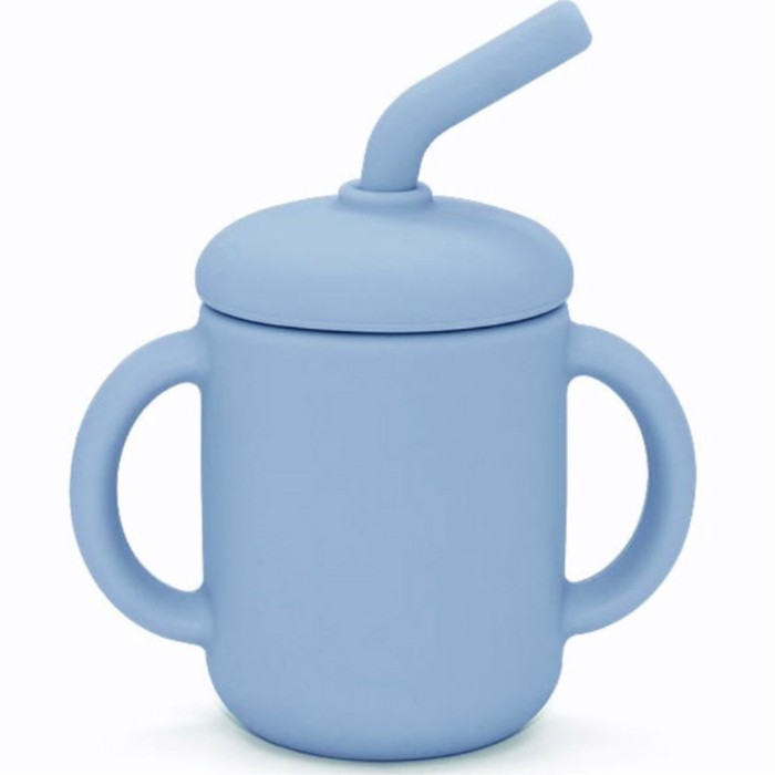 Summerville Silikonkopp med sugerør Stone Blue