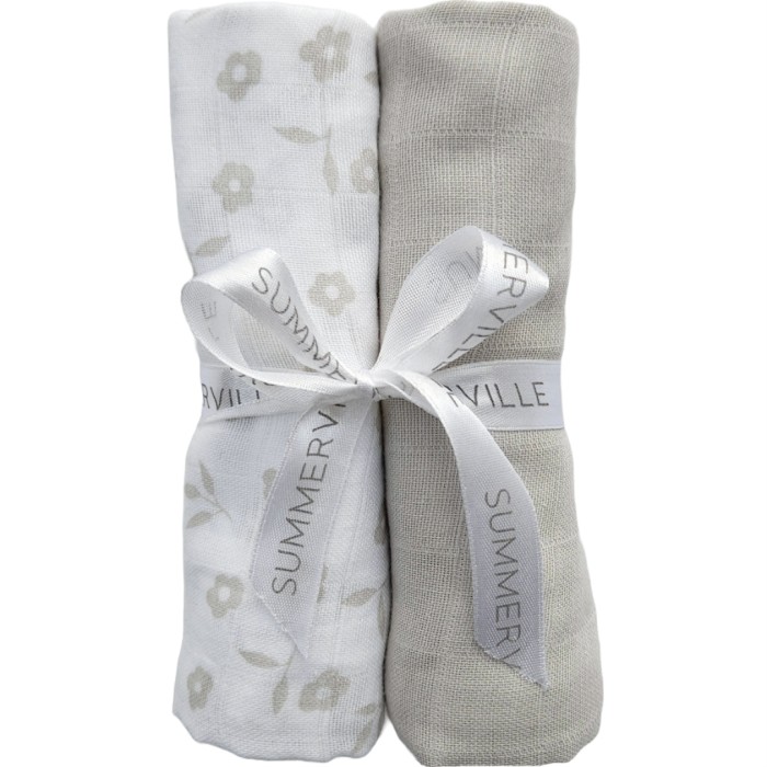 Summerville Muslin 2-pack Petal & Silver Grey GOTS