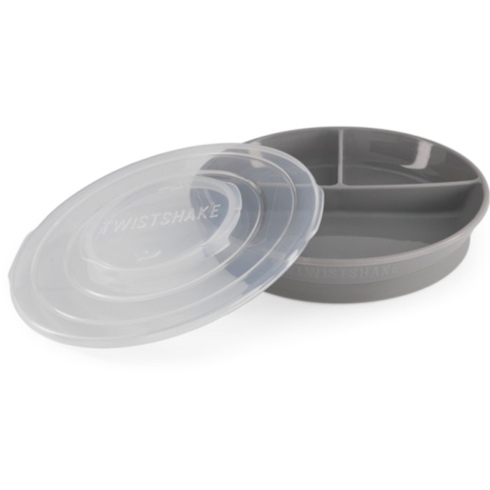 Twistshake Divided Plate 6+m Pastel Grey