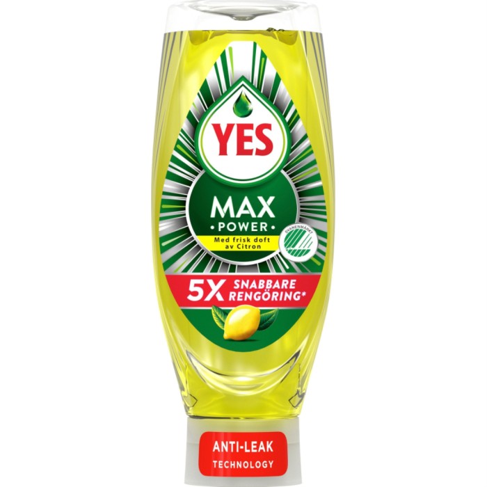 YES MaxPower oppvaskmiddel Lemon 660 ml